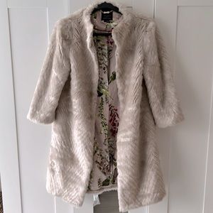TED BAKER faux fur coat